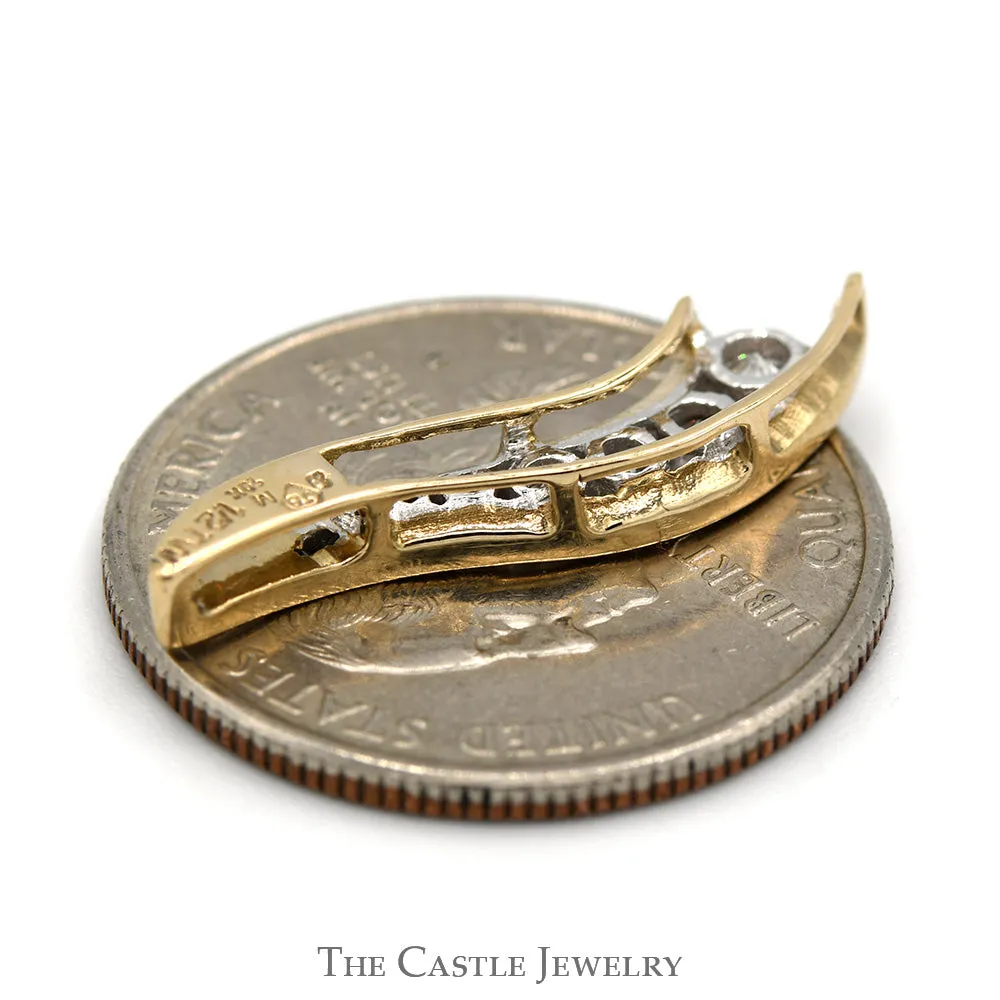 1/2cttw Diamond Journey Style Pendant in 10k Yellow Gold