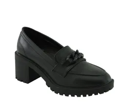 13704101, Nicola - Women's Platform Loafers - Black (6-10)