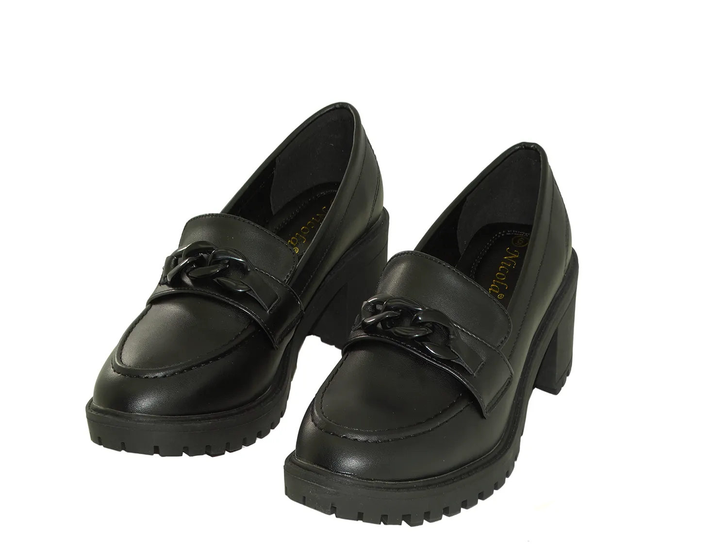 13704101, Nicola - Women's Platform Loafers - Black (6-10)