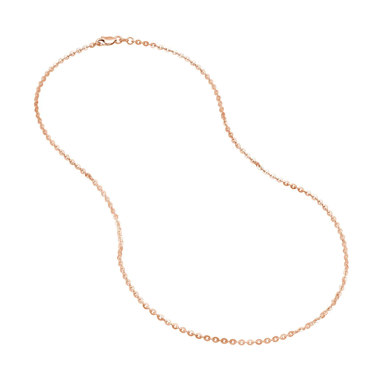 14K Rose Gold 18" Brill Cable Chain