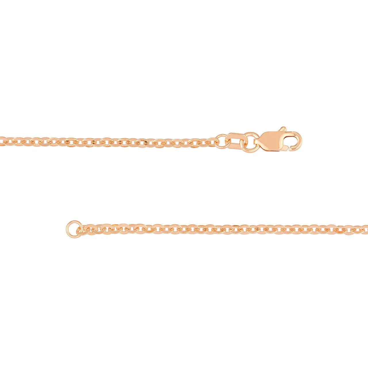 14K Rose Gold 18" Brill Cable Chain