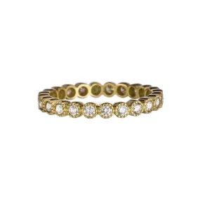 18K YELLOW GOLD BEZEL WHITE DIAMOND BAND