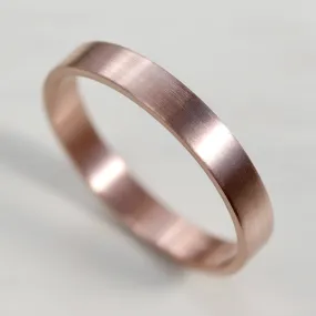 3x1mm 14k Rose Gold Flat Band