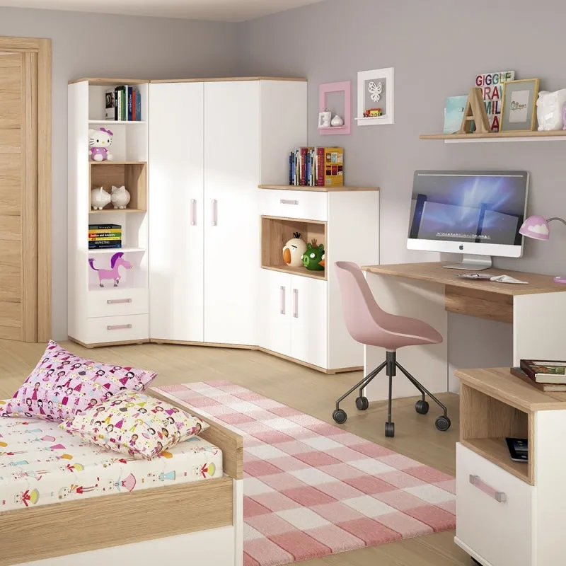 4Kids Corner Wardrobe with Lilac Handles