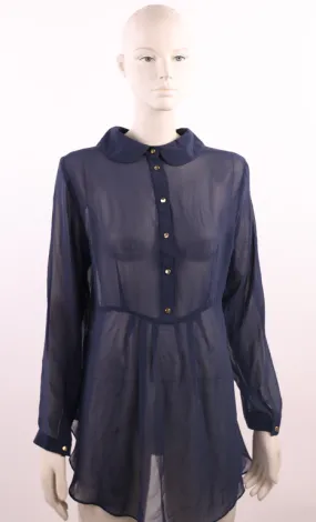 Access dark blue blouse