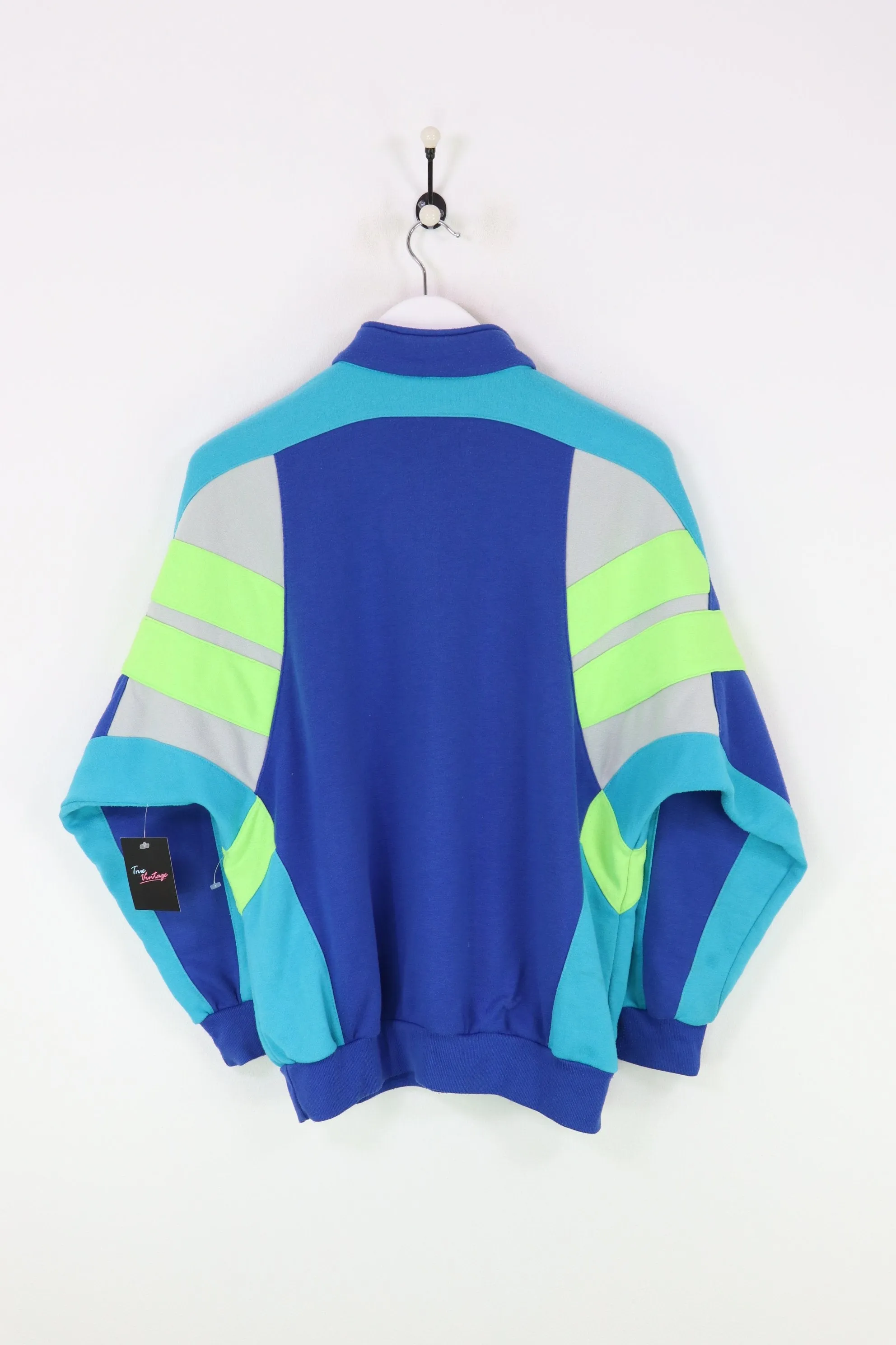 Adidas 1/4 Zip Sweatshirt Blue/Yellow Medium