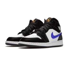 Air Jordan 1 Mid GS Black Racer Blue Orange White