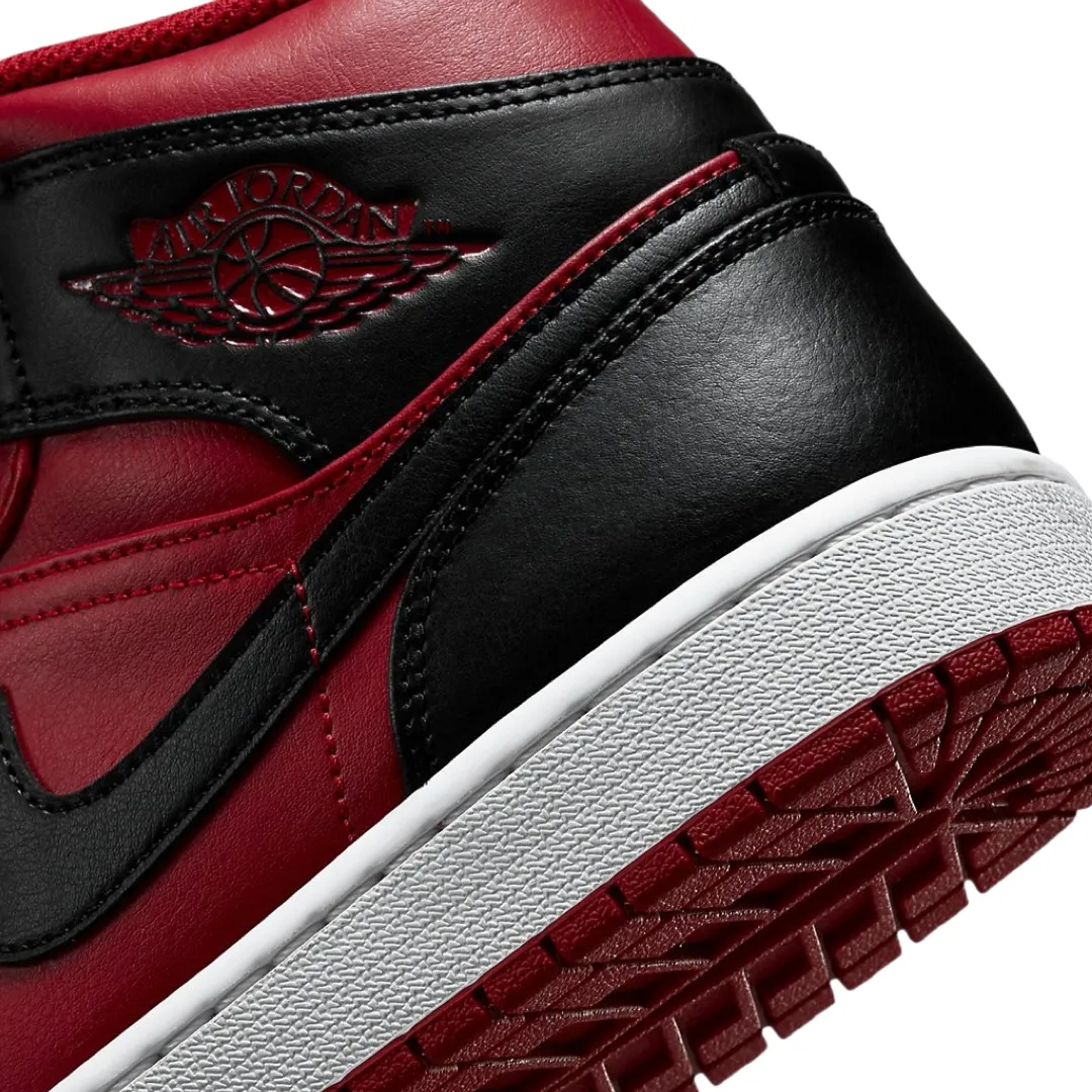 Air Jordan 1 Mid Reverse Bred Gym Red Black White