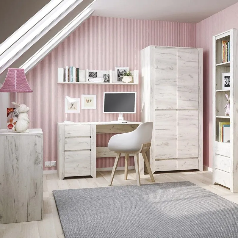 Angel Oak Melamine Finish 2 Doors Wardrobe