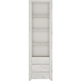 Angel White Oak Finish Tall Narrow Bookcase