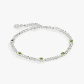 August Birthstone Peridot Curb Chain Bracelet