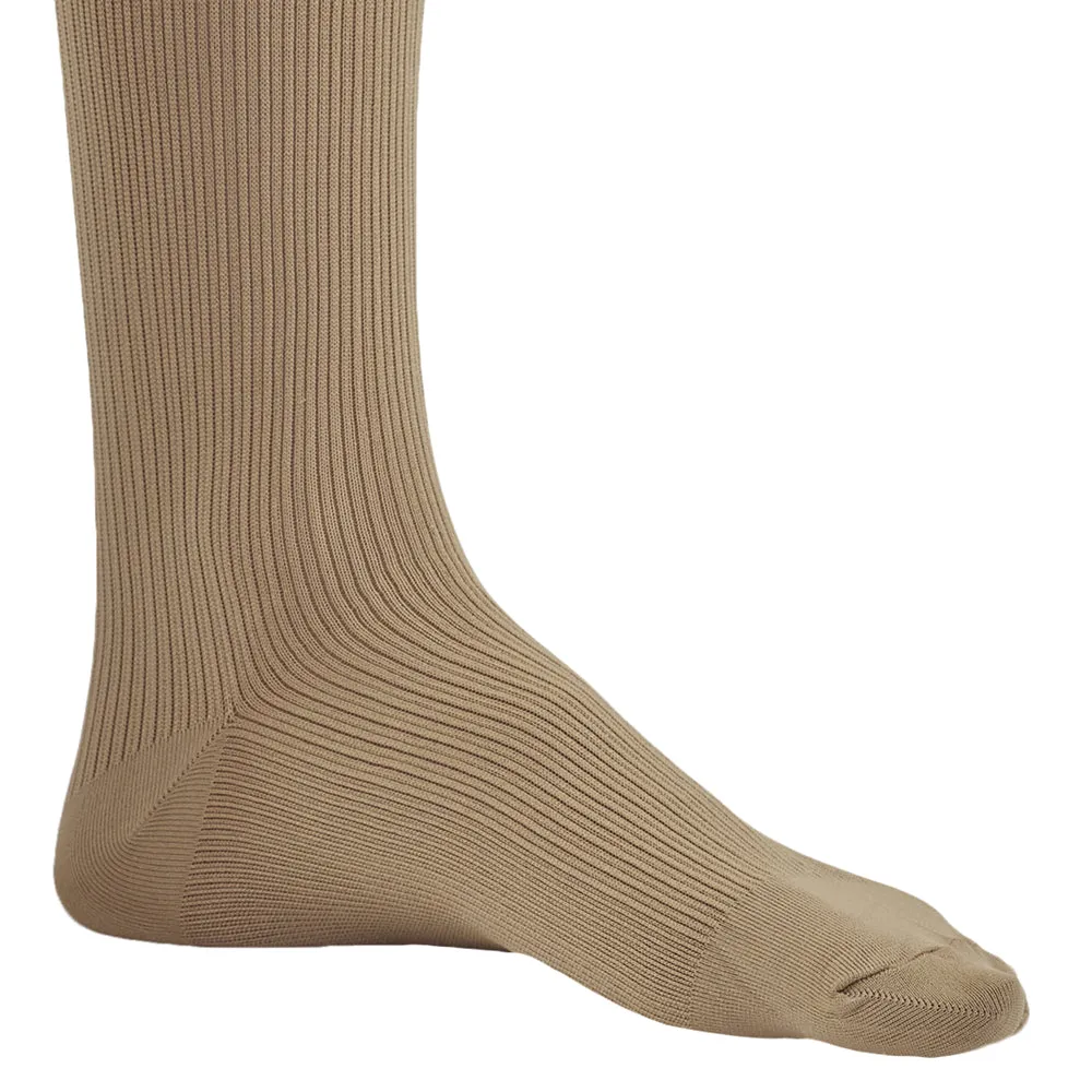 AW Style 166 Men's Travel Knee High Socks - 15-20 mmHg (Sale) Small Khaki