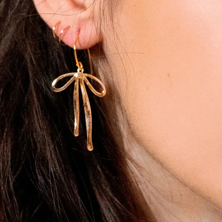 Bad To the Bow Earrings - 18K Gold Plated