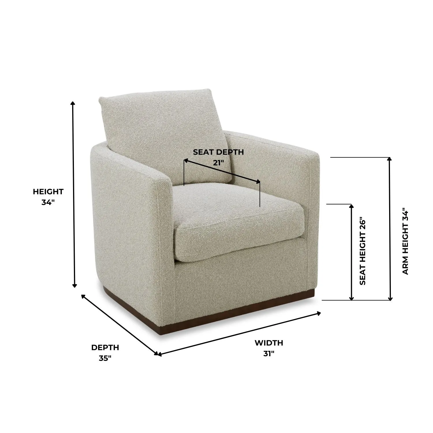 Bellwood Fabric Swivel Lounge Chair