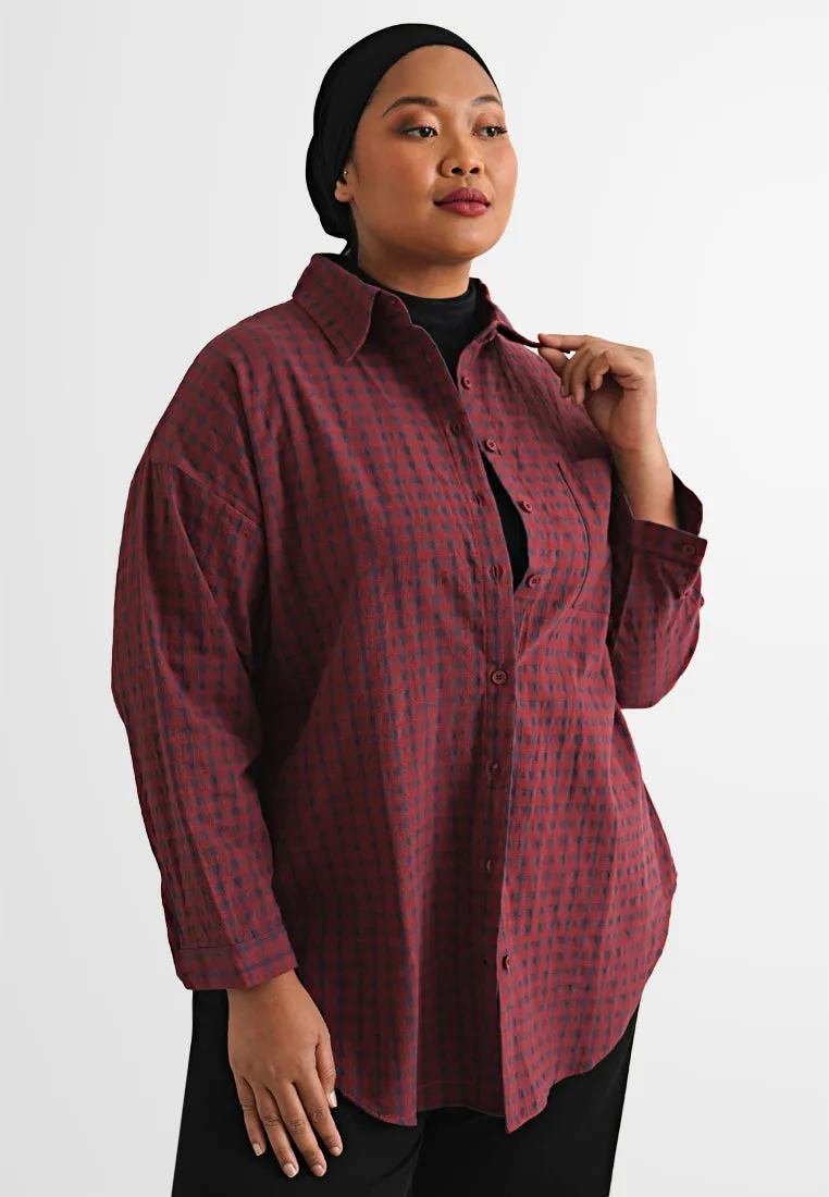 Binx Varsity Long Checkered Shirt