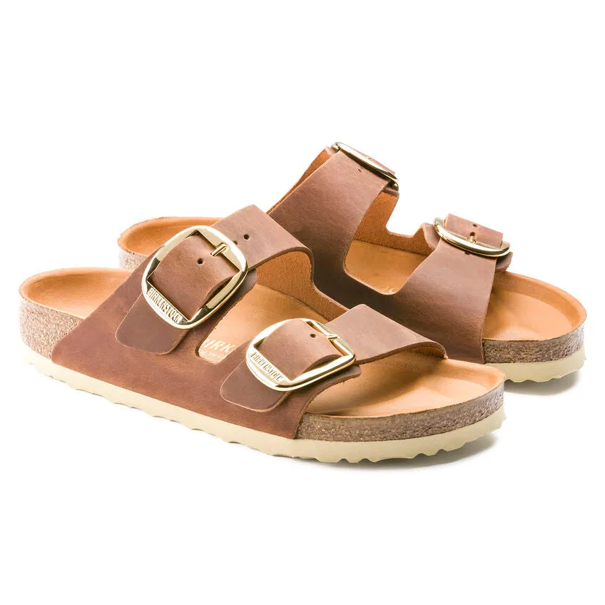 BIRKENSTOCK UNISEX Arizona Big Buckle Oiled Leather (Cognac - Narrow Fit)