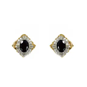 BLACK CRYSTAL STUD EARRING