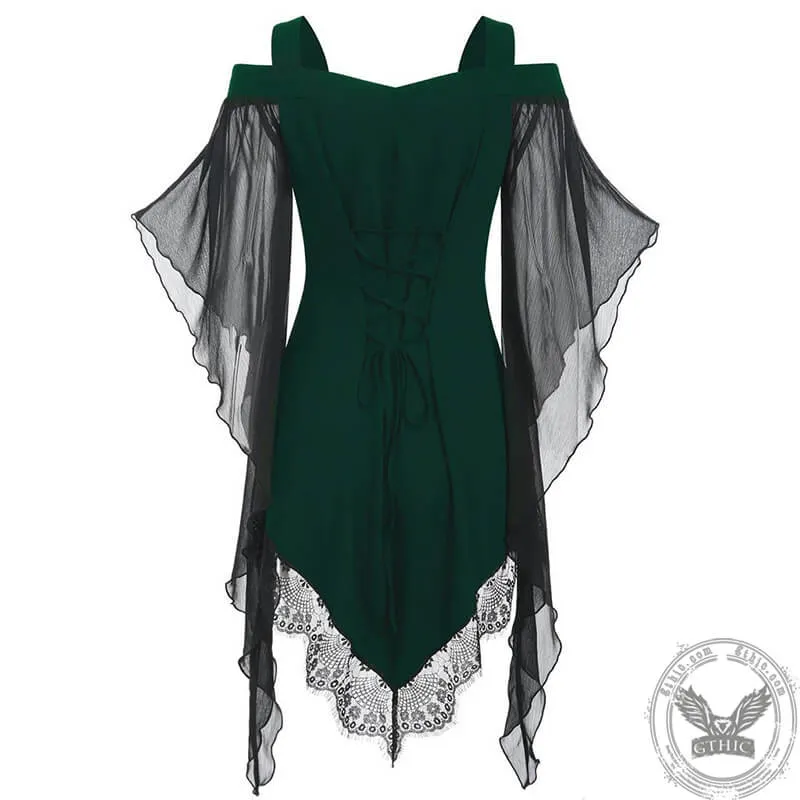 Butterfly Wing Sleeve Polyester Gothic Top