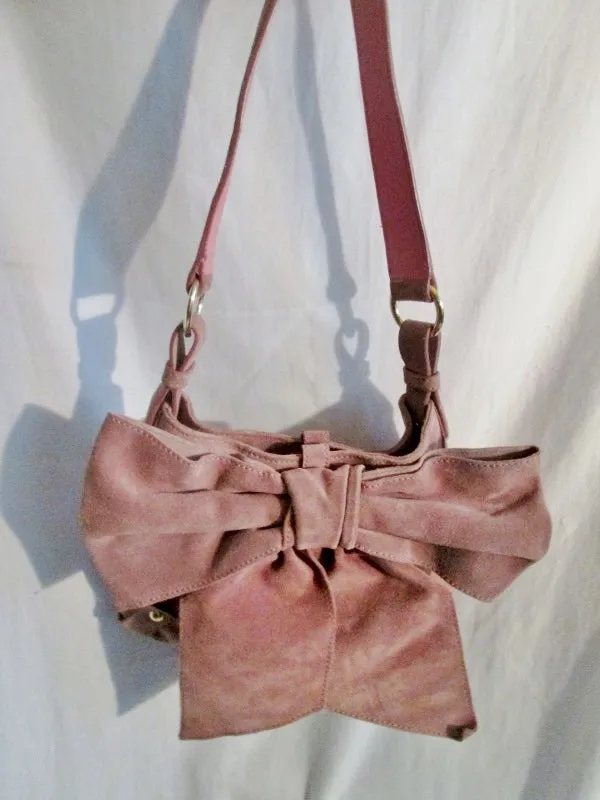 CALYPSO St. BARTH ITALY suede leather clutch satchel shoulder bag boho PINK BOW