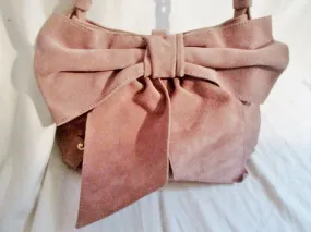 CALYPSO St. BARTH ITALY suede leather clutch satchel shoulder bag boho PINK BOW