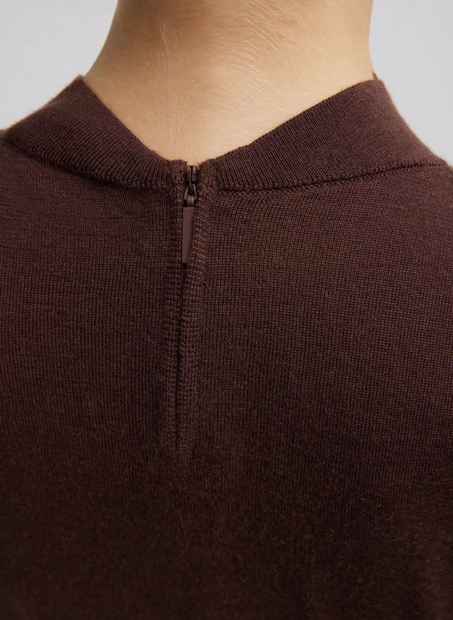 Cashmere Silk Blend Mock Neck Easy Sweater