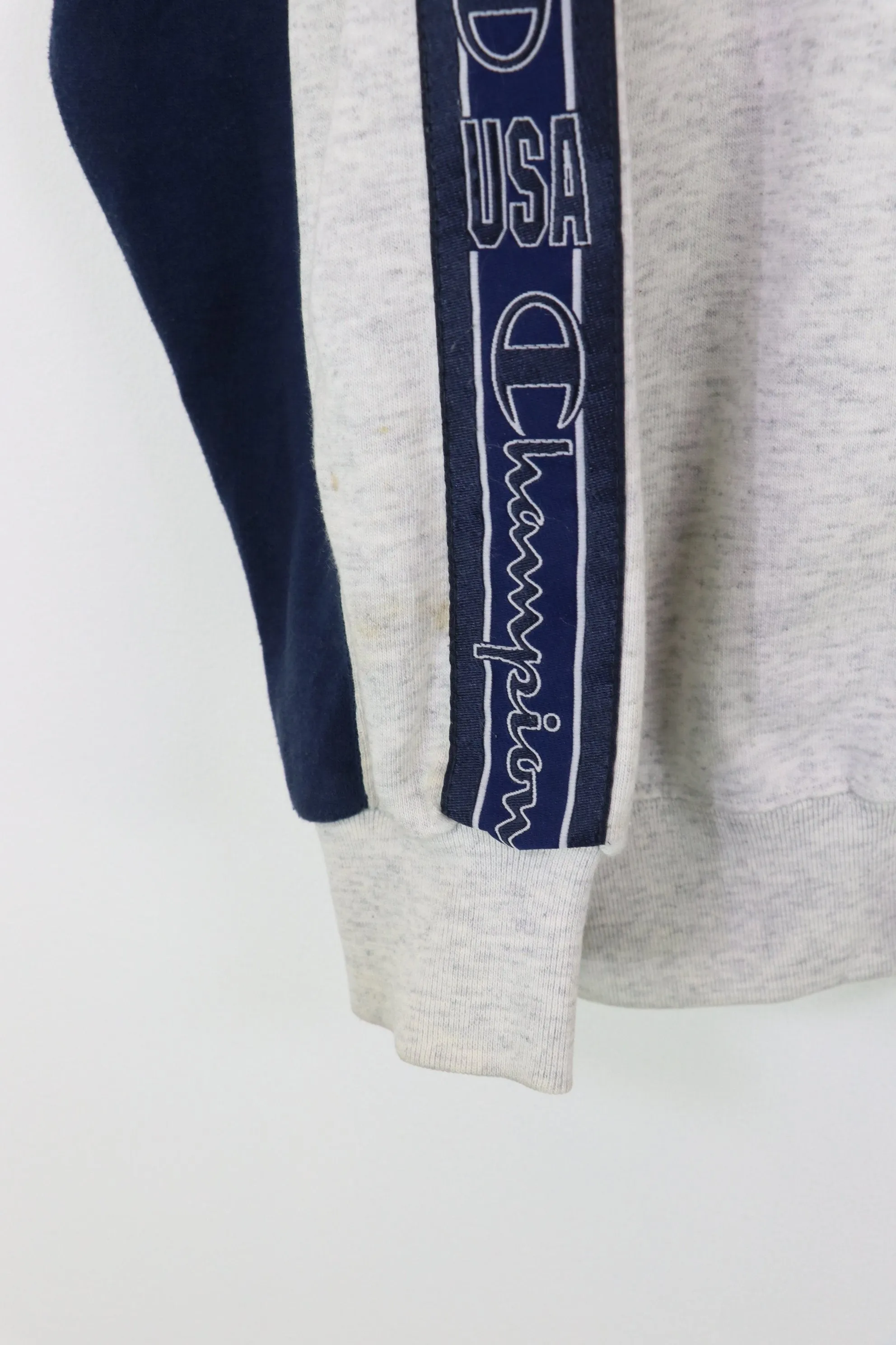 Champion 1/4 Zip Sweatshirt Grey/Navy XL