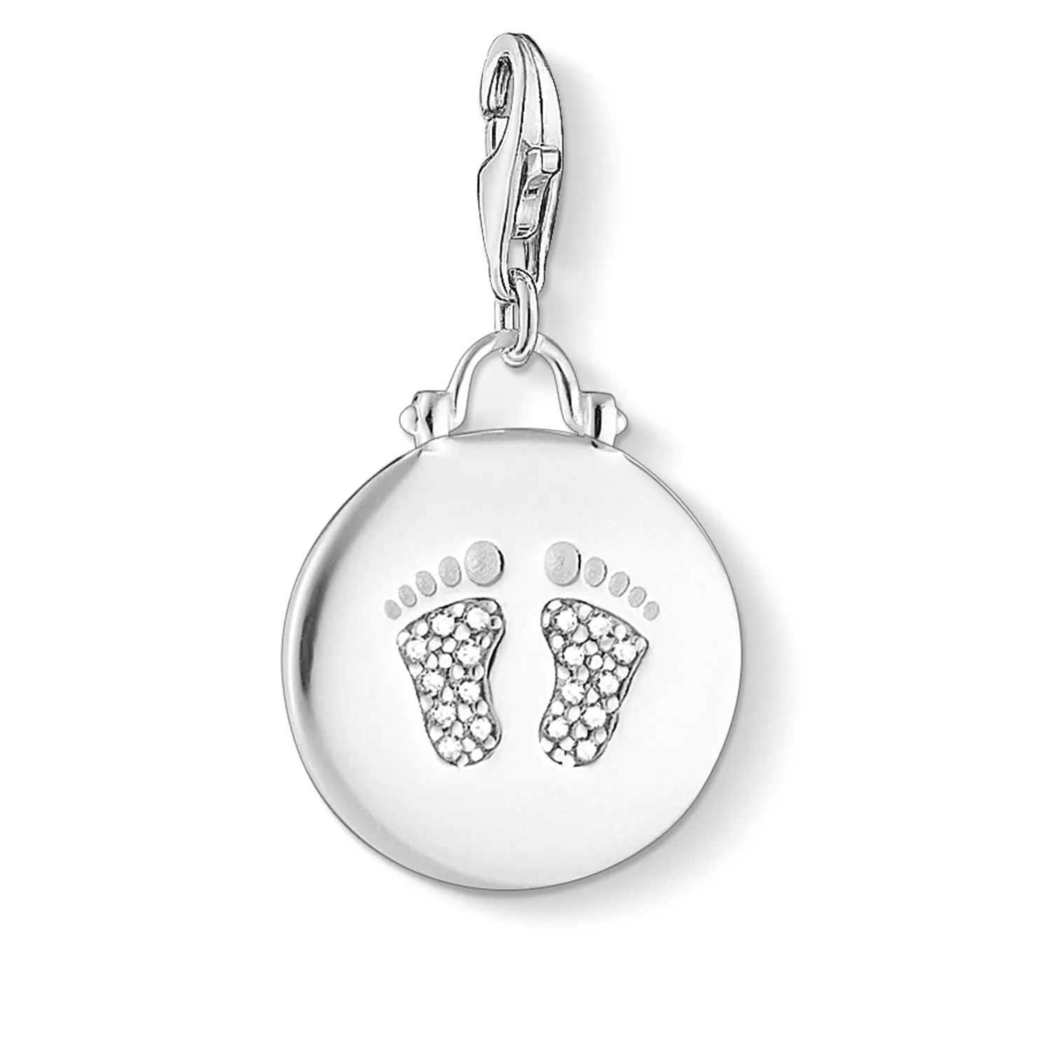 Charm Pendant "Disc Baby Footprint"