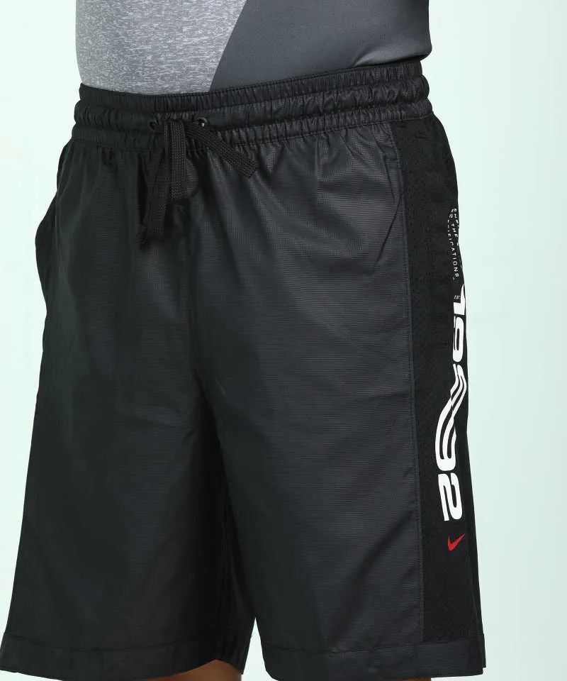 Checkered Men Black Sports Shorts-Bv9293-010