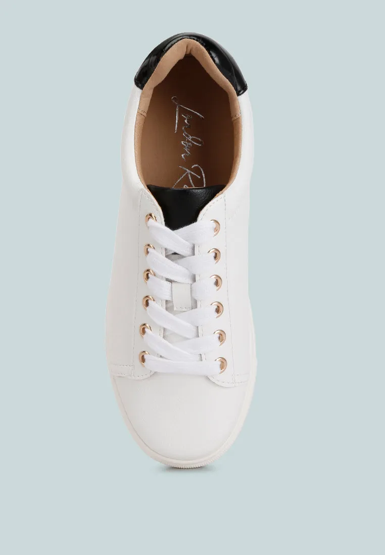 Colette Croc Back Panel Sneakers