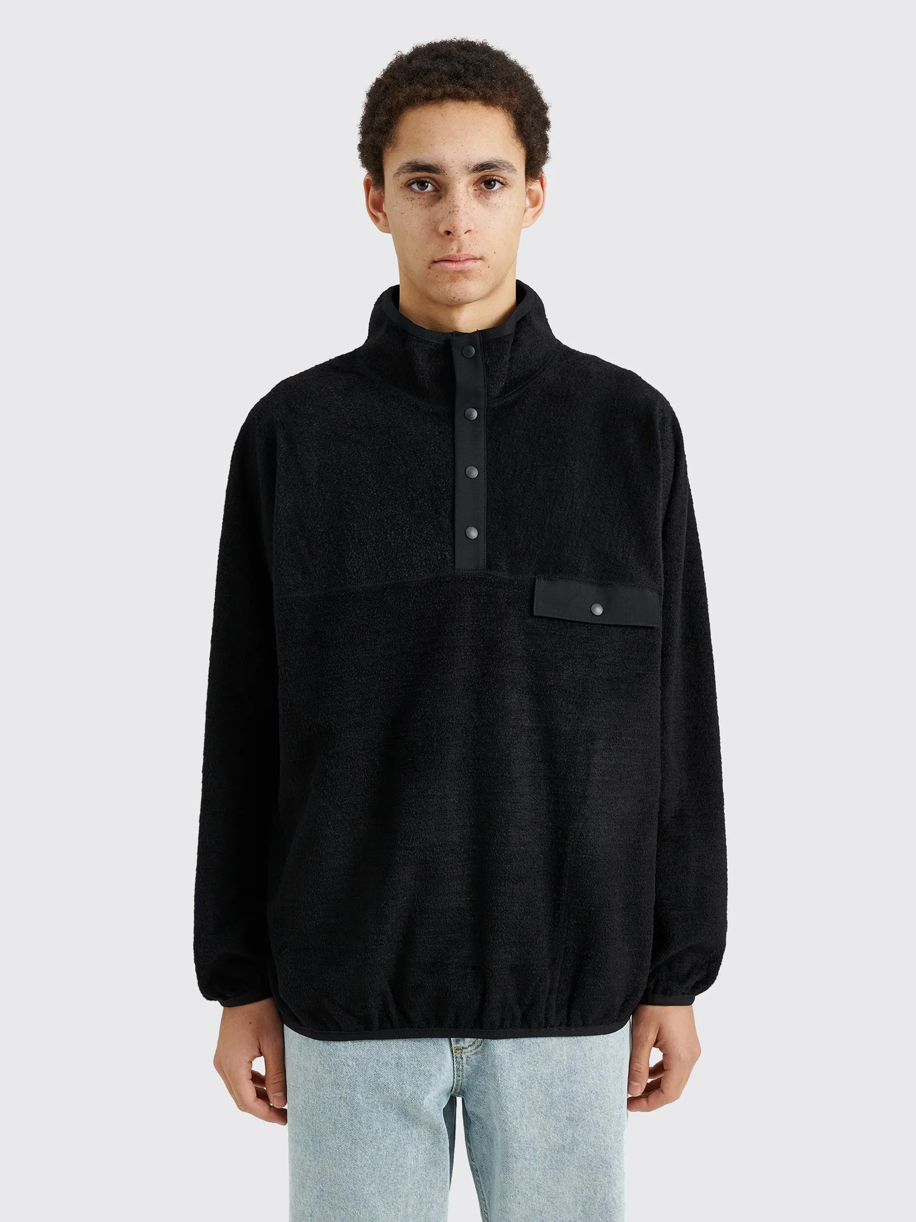 Comme des Garons Homme Snap Button Fleece Pullover Black