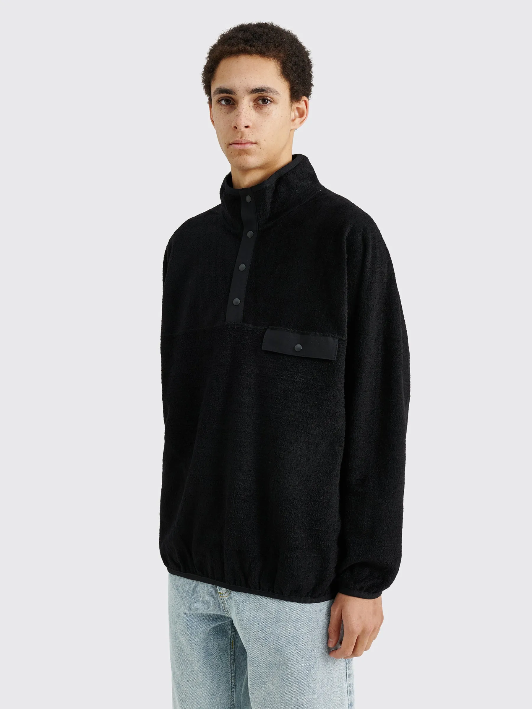 Comme des Garons Homme Snap Button Fleece Pullover Black