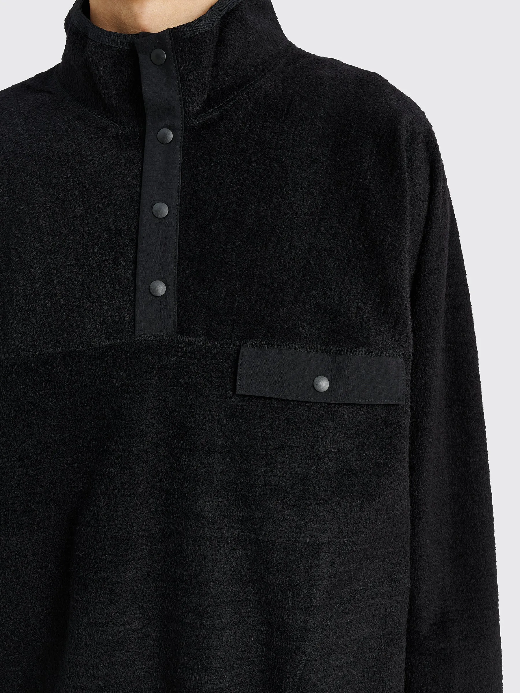 Comme des Garons Homme Snap Button Fleece Pullover Black