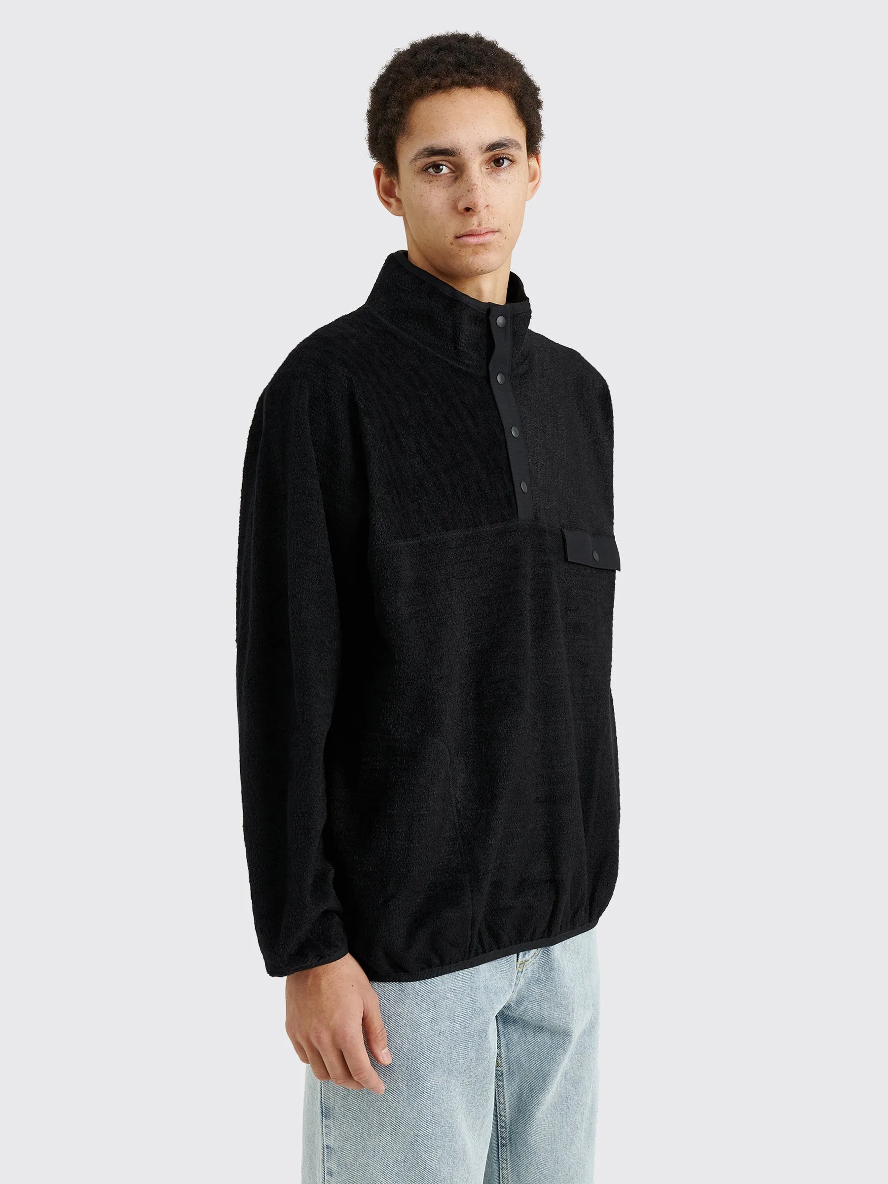 Comme des Garons Homme Snap Button Fleece Pullover Black