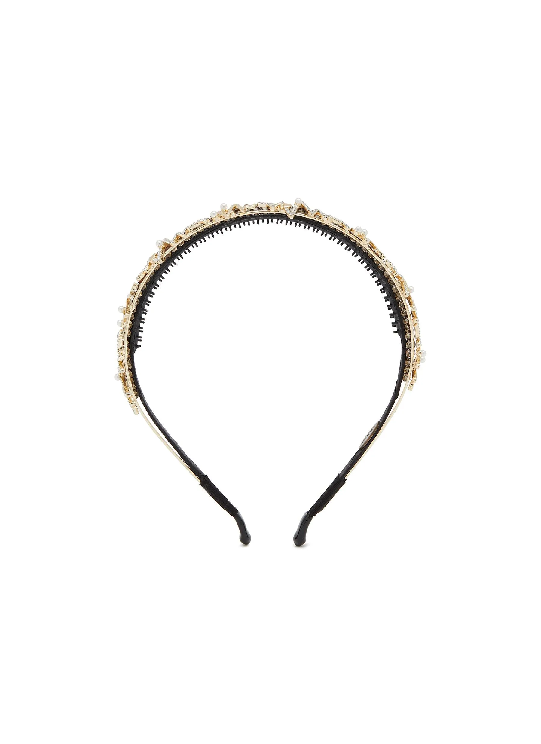 CRYSTAL EMBELLISHED SATIN HEADBAND