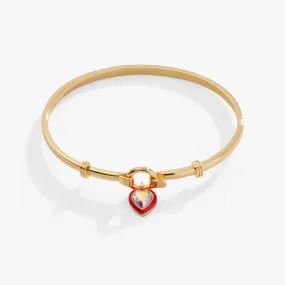 Crystal Heart Clip Bangle