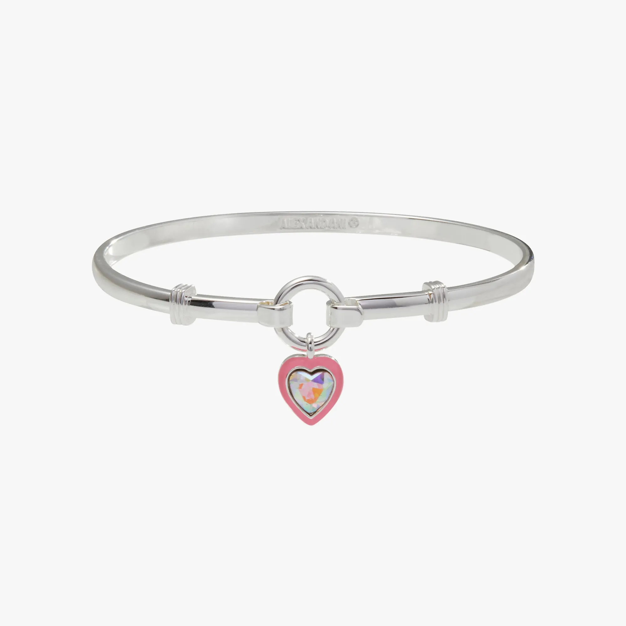 Crystal Heart Clip Bangle