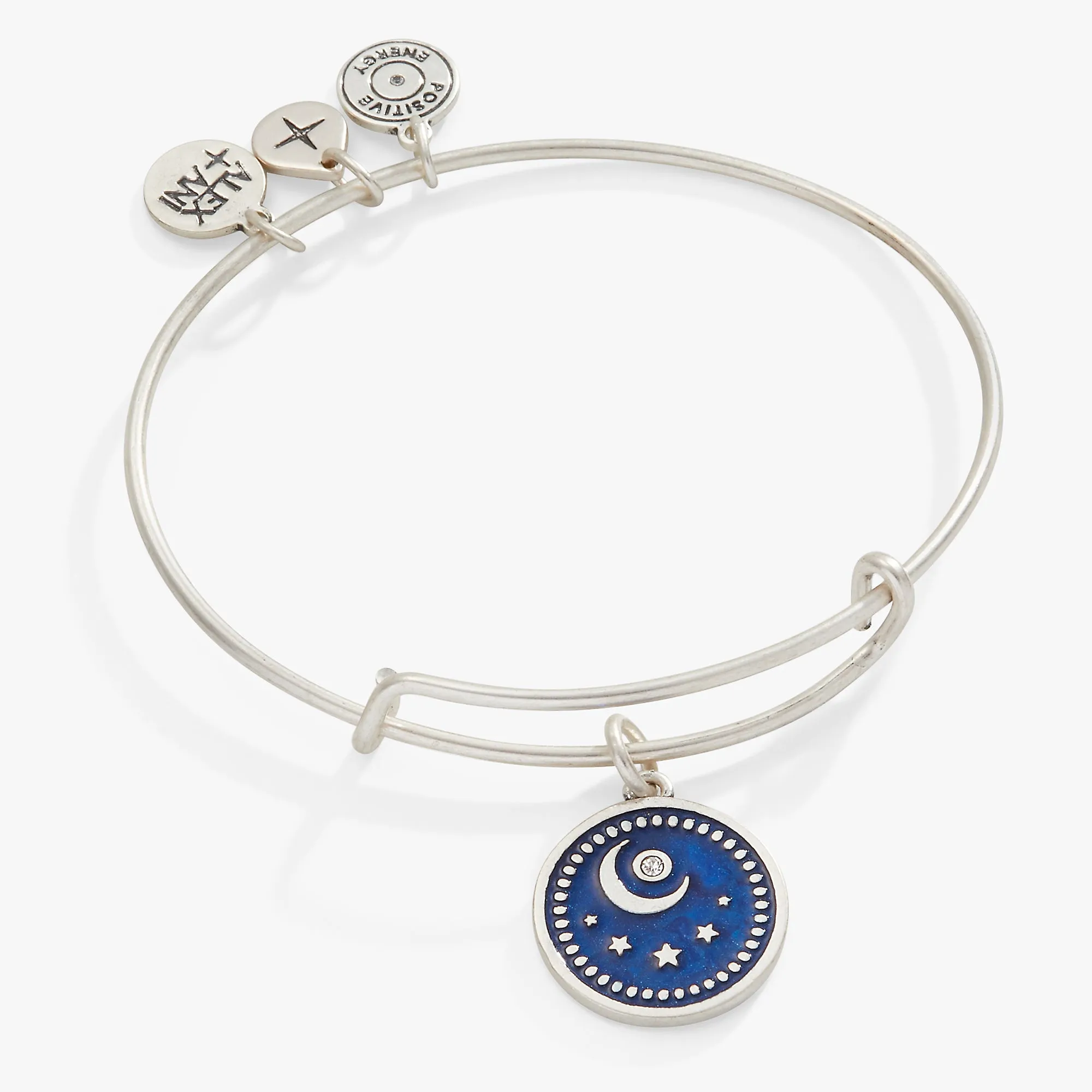 Crystal Moon Charm Bangle