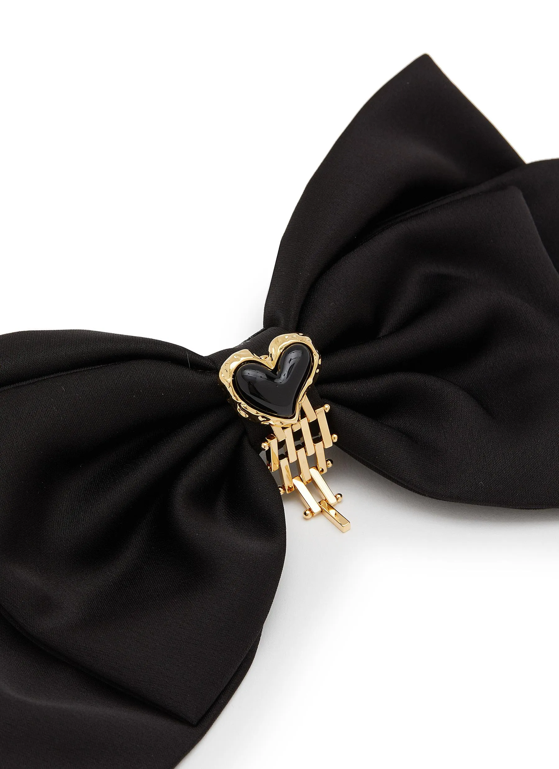 CRYSTAL PAVÉ HEART STUD HAIR BOW