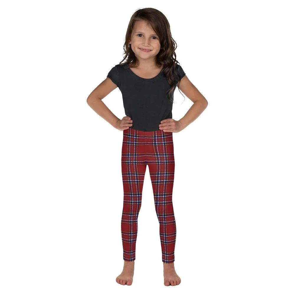 Deep Red Tartan Kid's Leggings