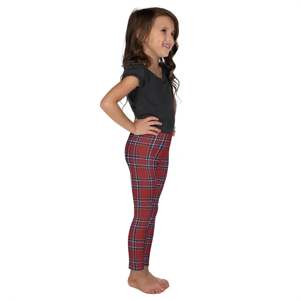 Deep Red Tartan Kid's Leggings