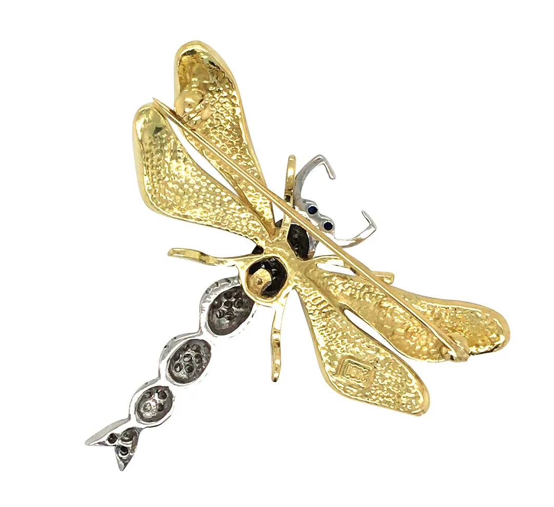 Diamond Dragonfly Brooch