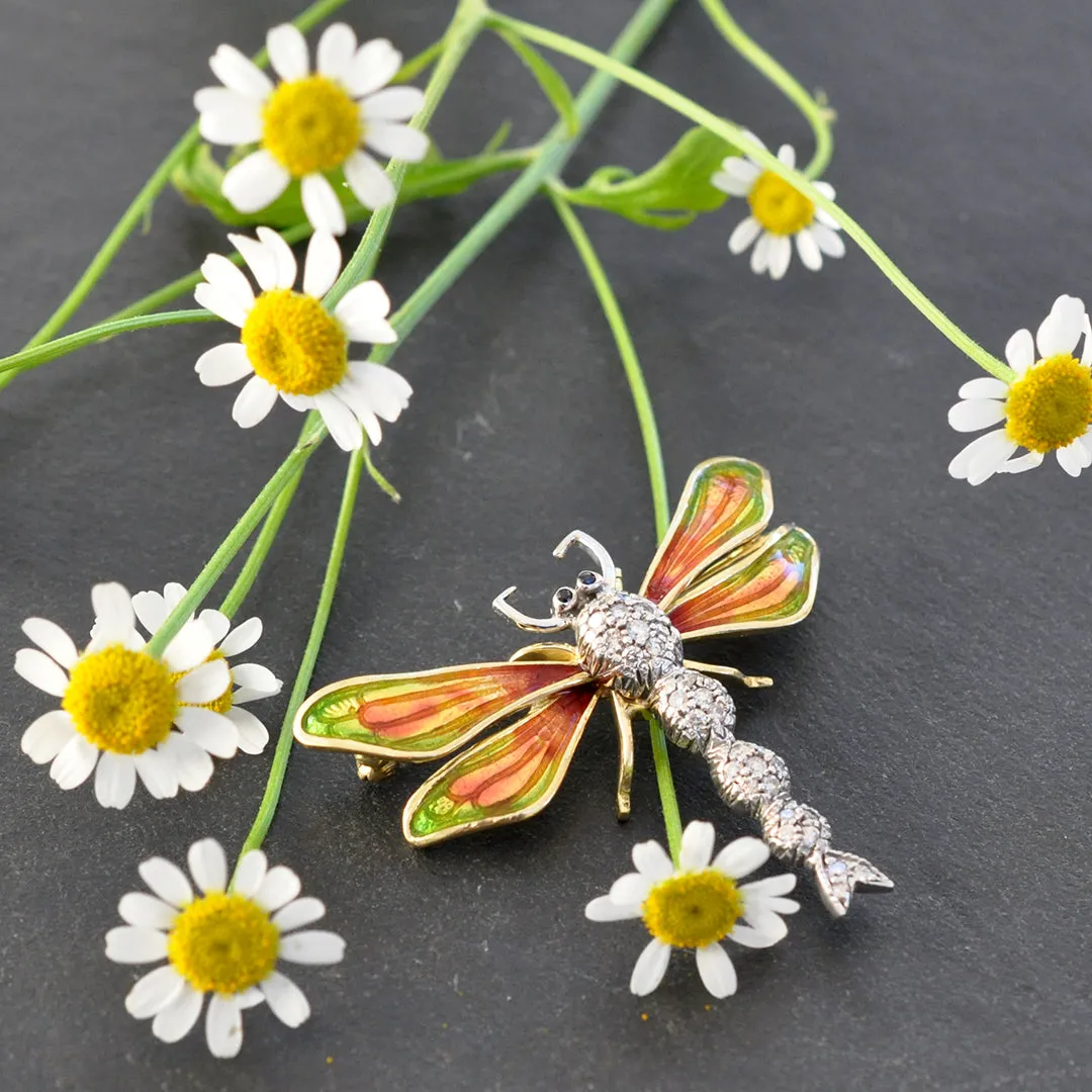 Diamond Dragonfly Brooch