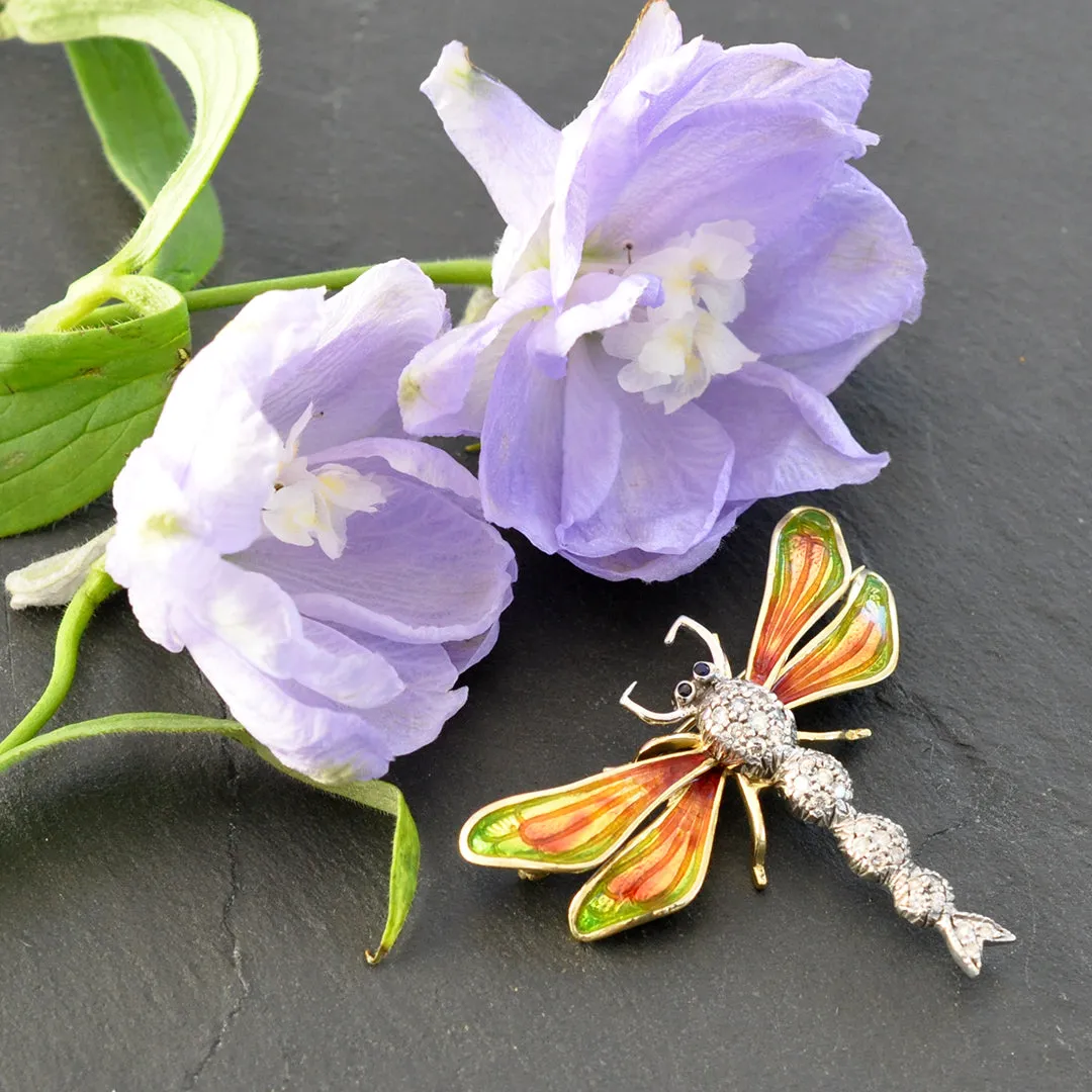 Diamond Dragonfly Brooch