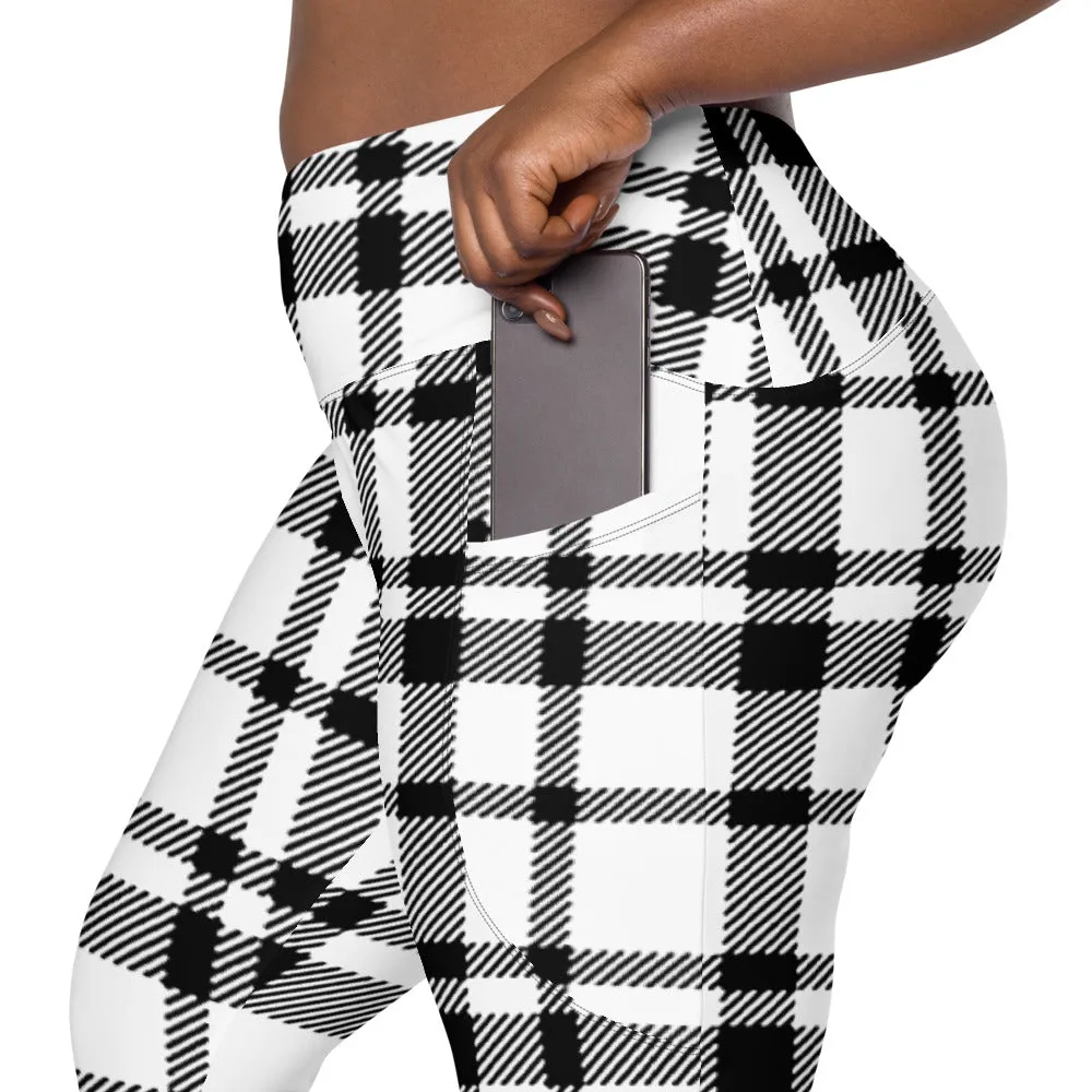 ELEVATED ESSENTIALS, THE PERFECT SIDE POCKET LEGGING WHITE CHECKS