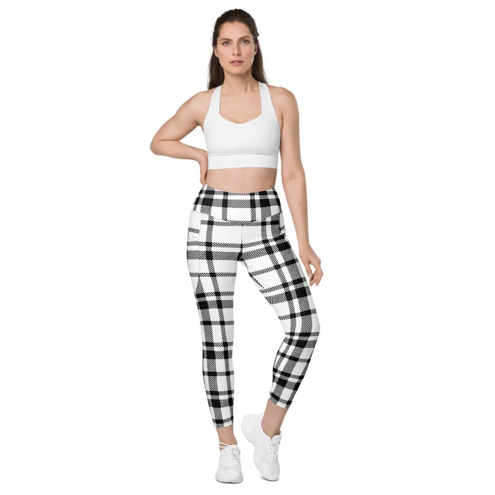 ELEVATED ESSENTIALS, THE PERFECT SIDE POCKET LEGGING WHITE CHECKS