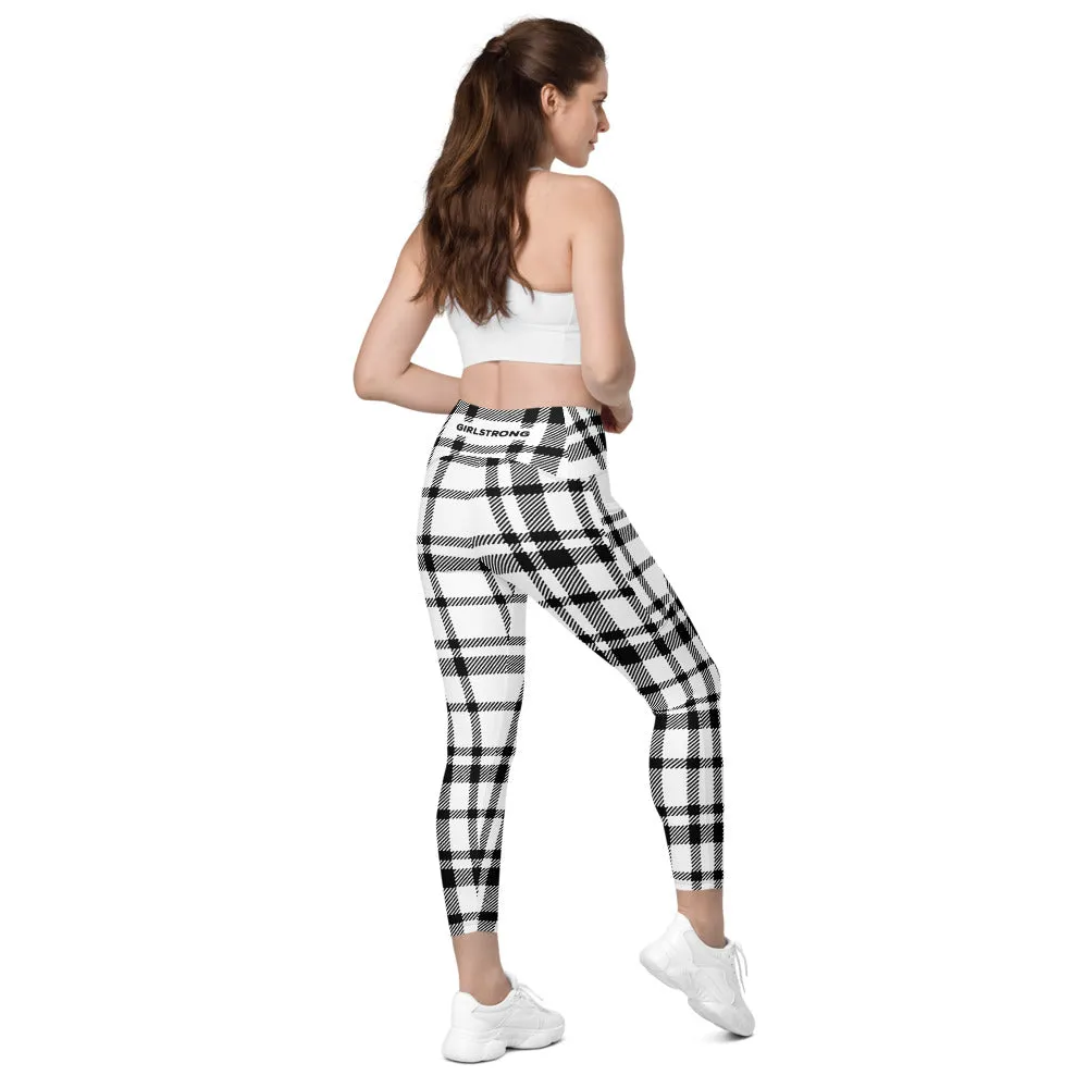 ELEVATED ESSENTIALS, THE PERFECT SIDE POCKET LEGGING WHITE CHECKS