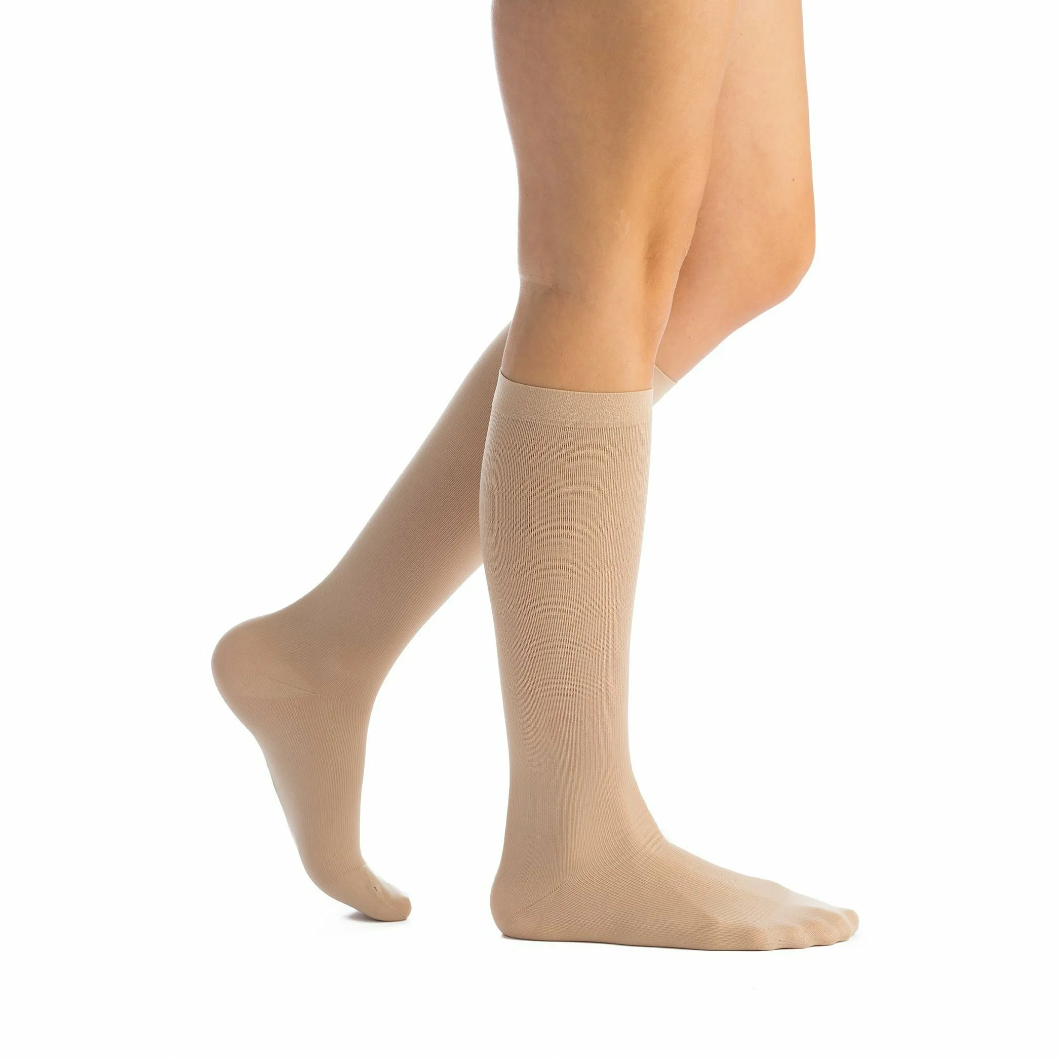 EvoNation Women's Solid Microfiber 15-20 mmHg Knee High