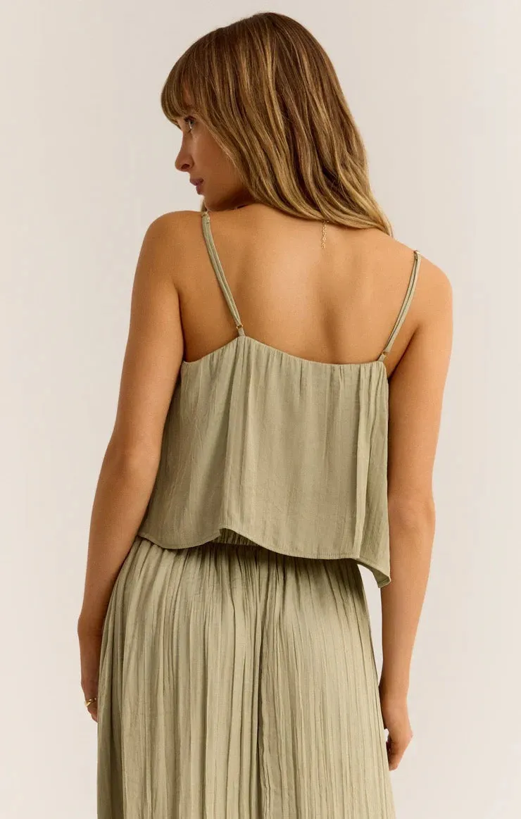 Fiore Luxe Sheen cropped tank - Meadow