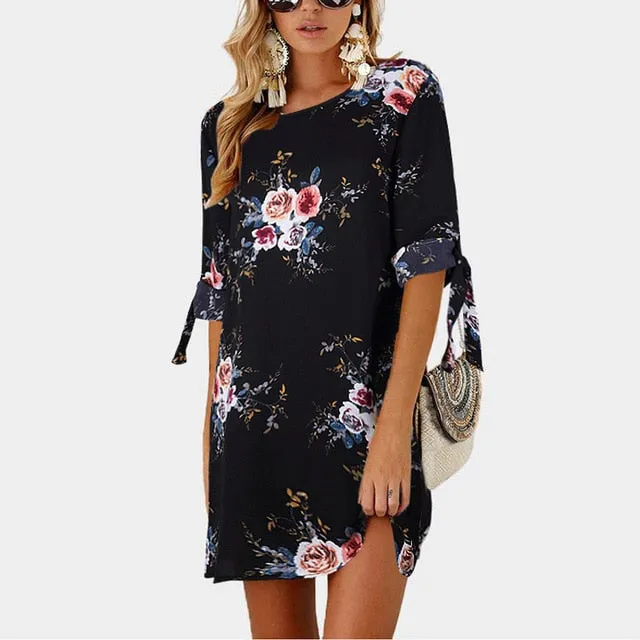 Floral Print Chiffon Sundress