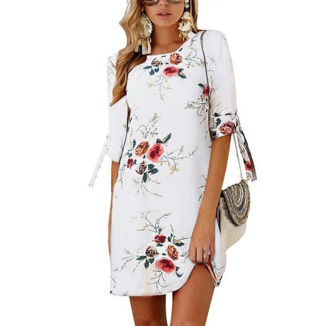 Floral Print Chiffon Sundress